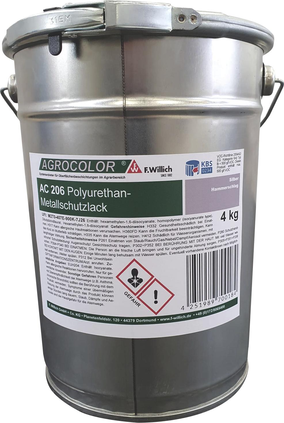 Agrocolor Polyurethan-Metallschutzlack, 4 kg