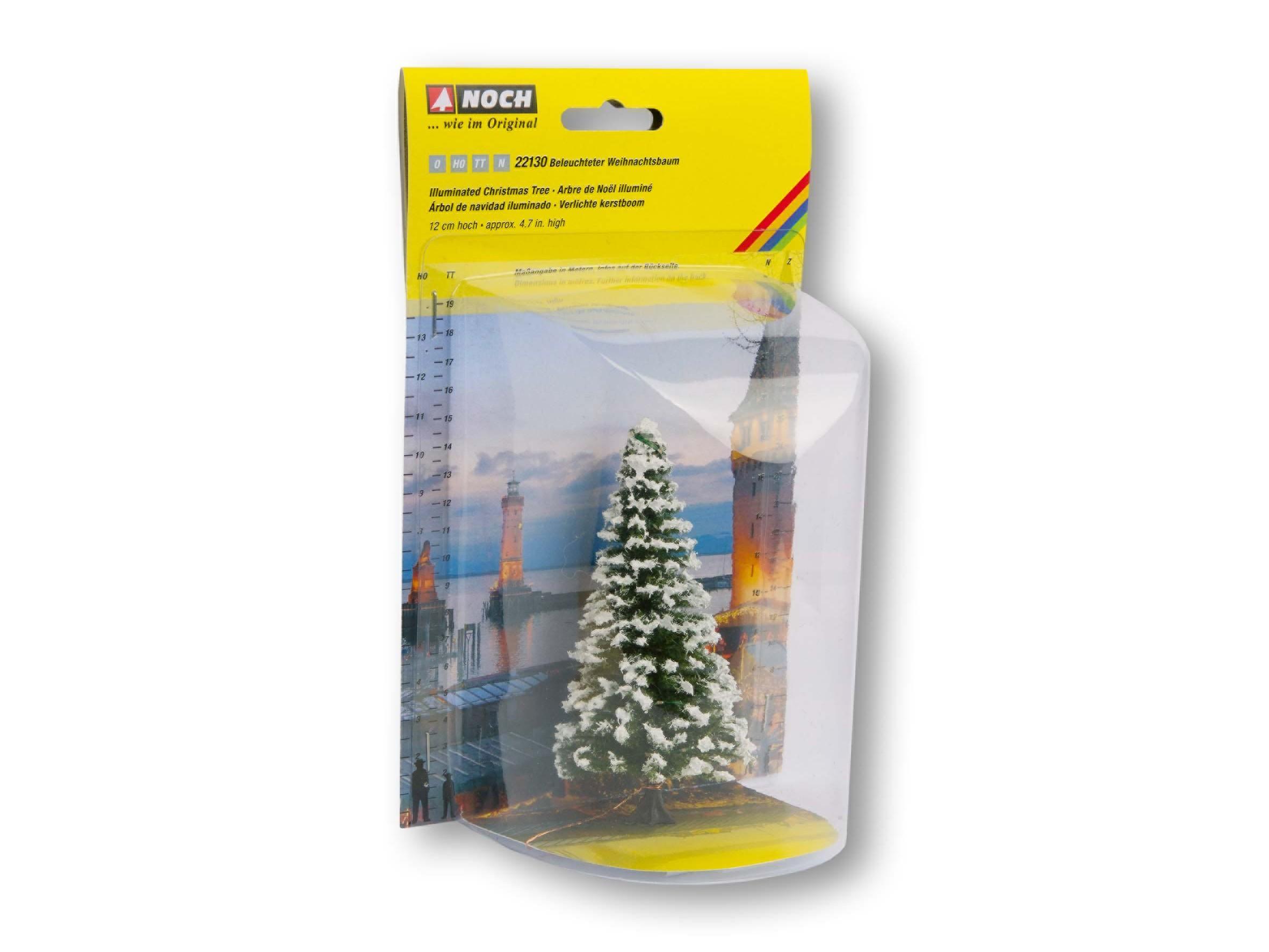 NOCH Beleuchteter Weihnachtsbaum, verschneit, mit 30 LEDs, 12 cm hoch