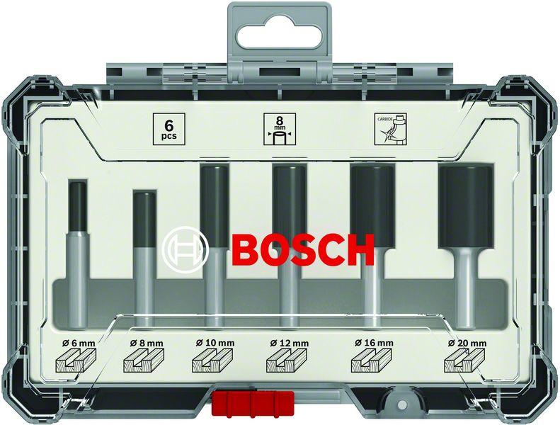 Bosch Fräser-Set, 8 mm Schaft, 6-teilig