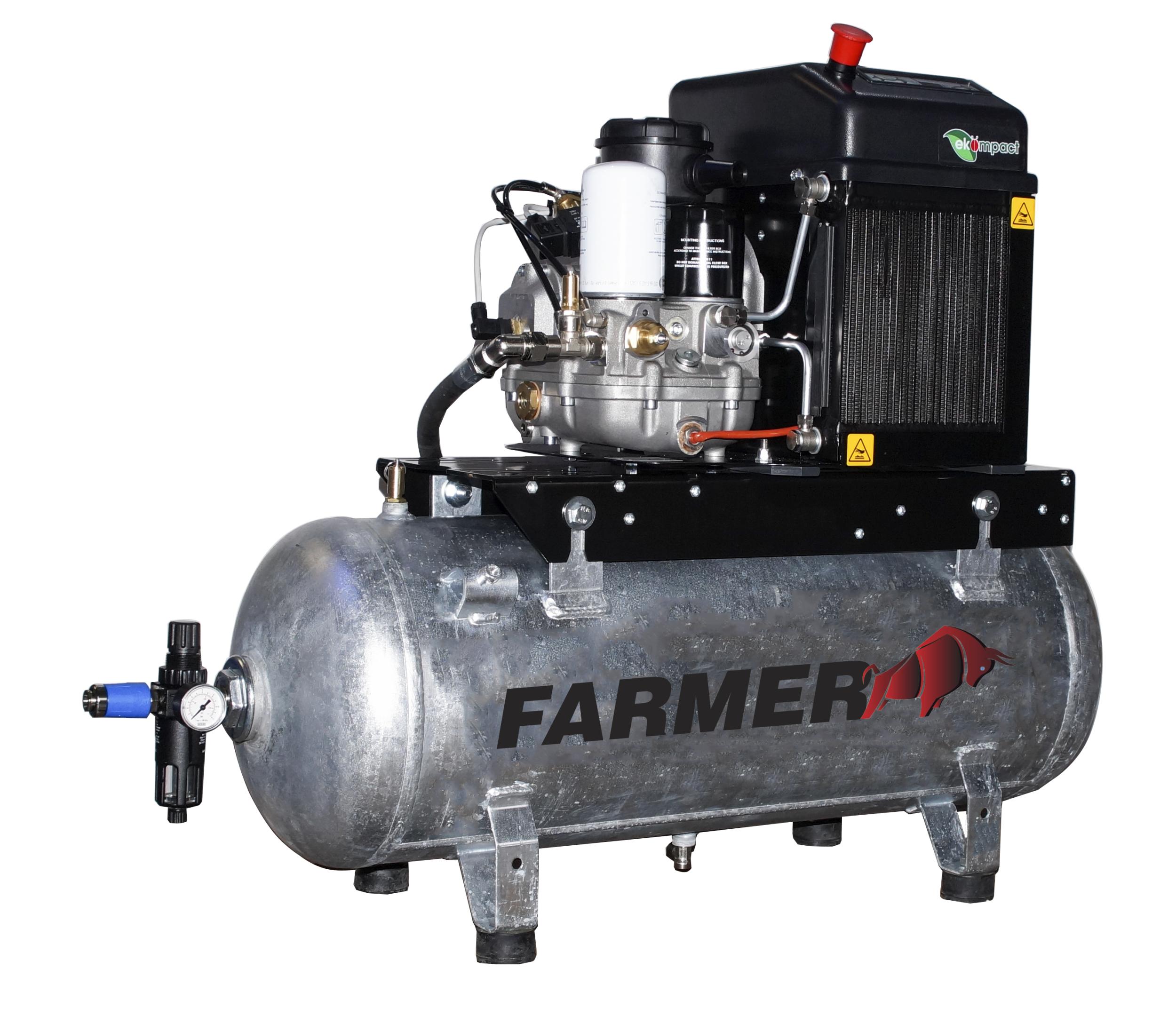 Farmer Schraubenkompressor Compack 3-90L PRO liegend-400 Volt, verzinkt
