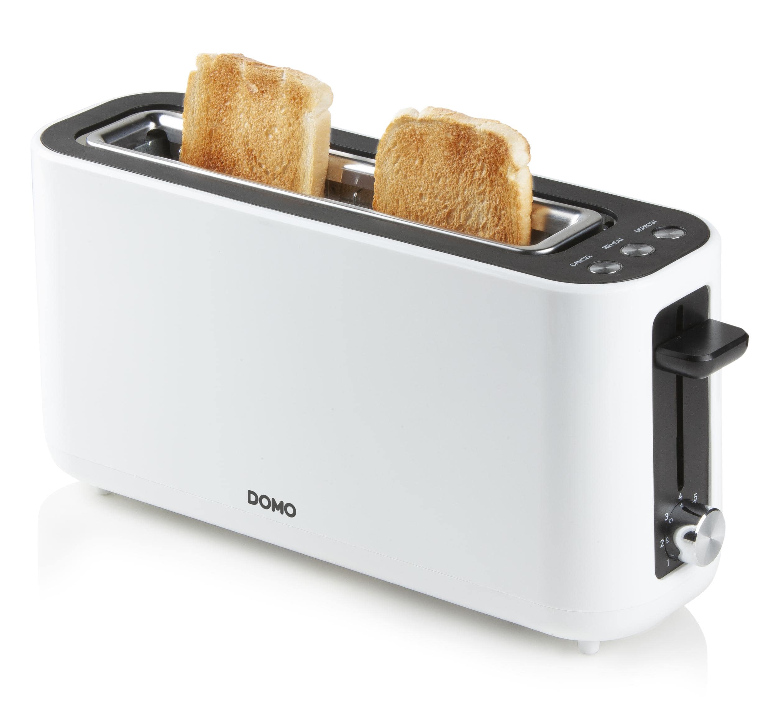 Domo Toaster "DO962T", Cool-Touch-Gehäuse, Weiß, 980 Watt