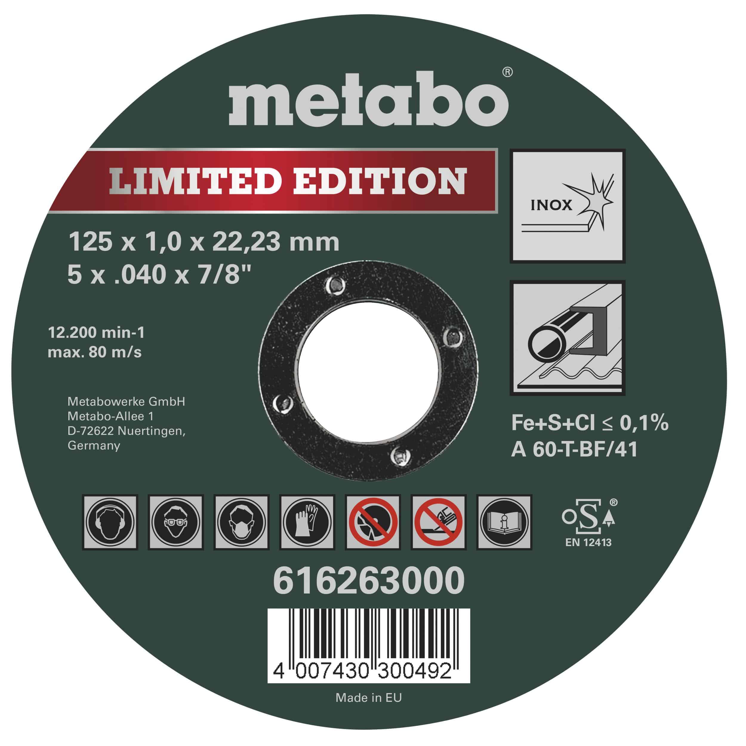 Metabo Trennscheiben Inox Special Edition II, 125 mm, 25 Stück