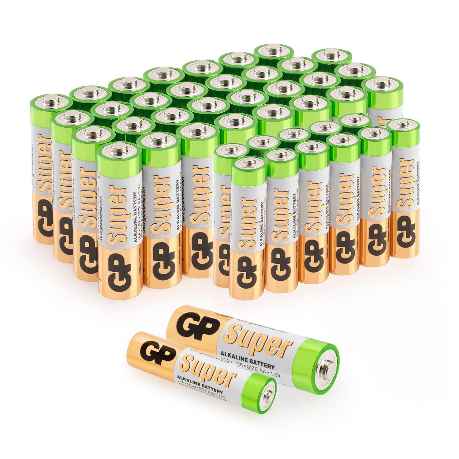 GP SUPER Alkaline Mix Pack mit 32 x Mignon (AA) und 12 x Micro (AAA) Batterien