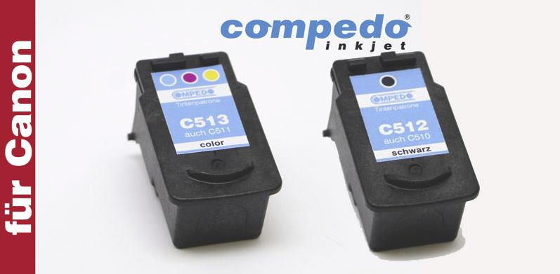 Compedo CANON Ersatz-Tintenpatronen für PG 512/CL 513