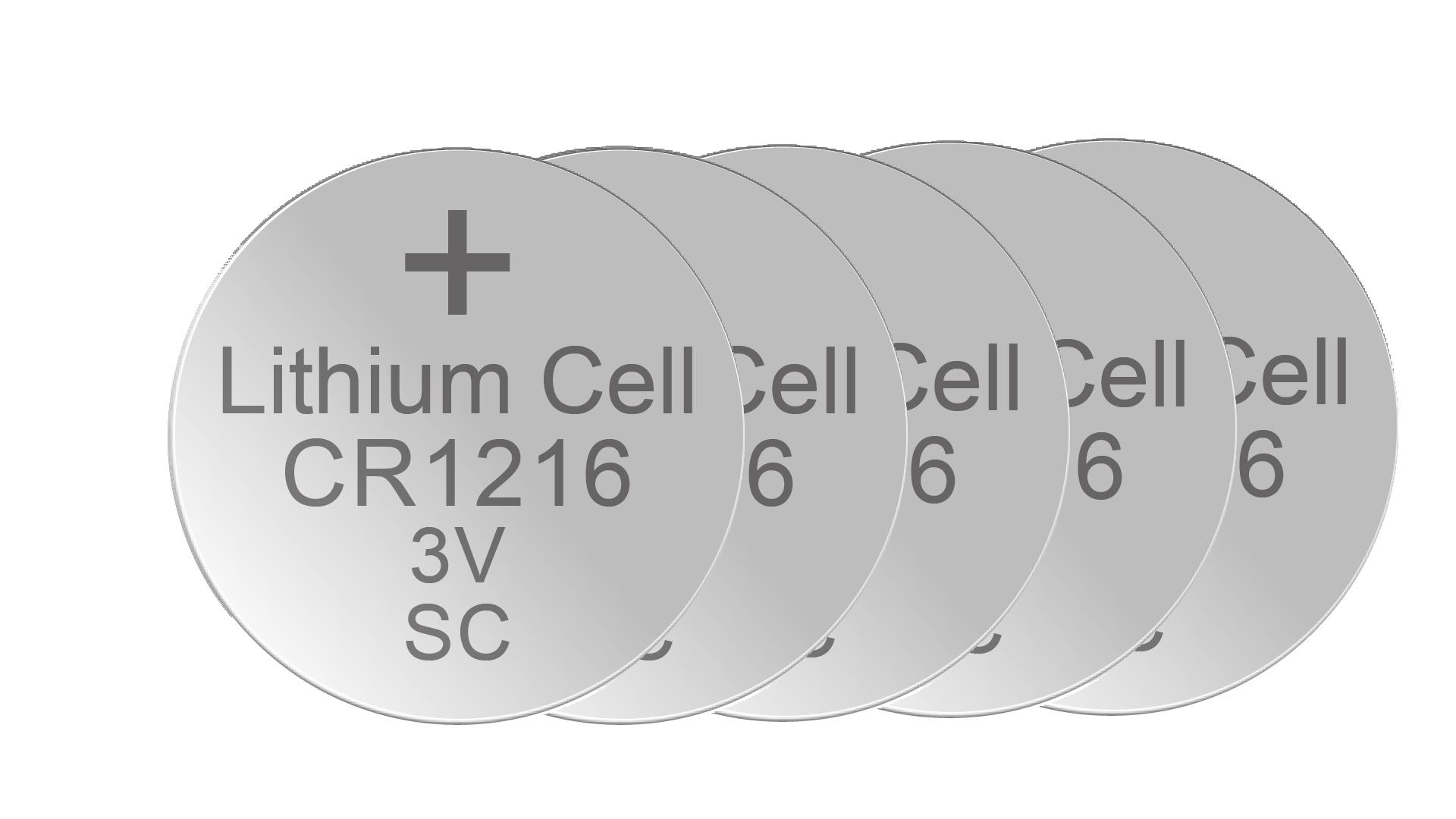 XCell Lithium Knopfzelle CR1216, 3 Volt - 5 Stück