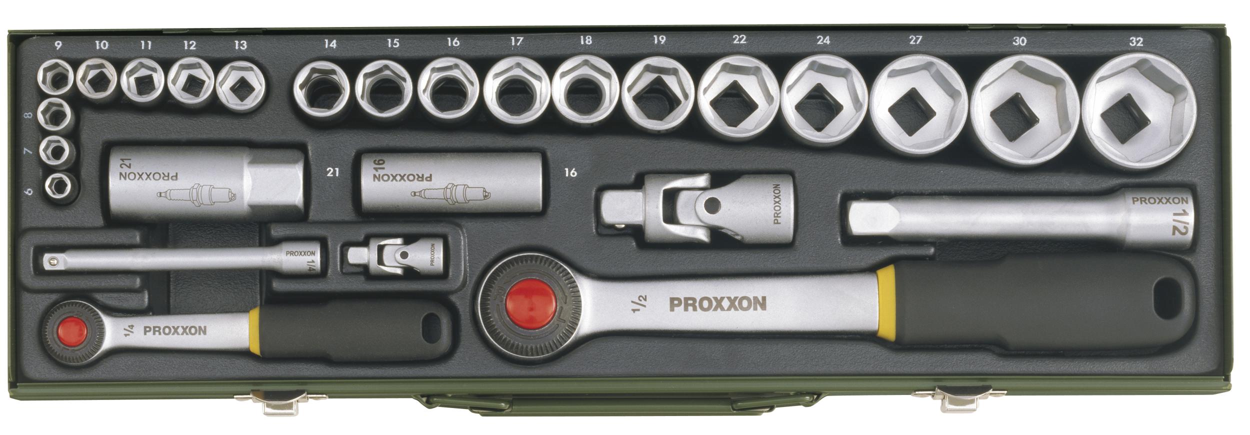 Proxxon Steckschlüsselsatz 1/4" + 1/2" (27-teilig)