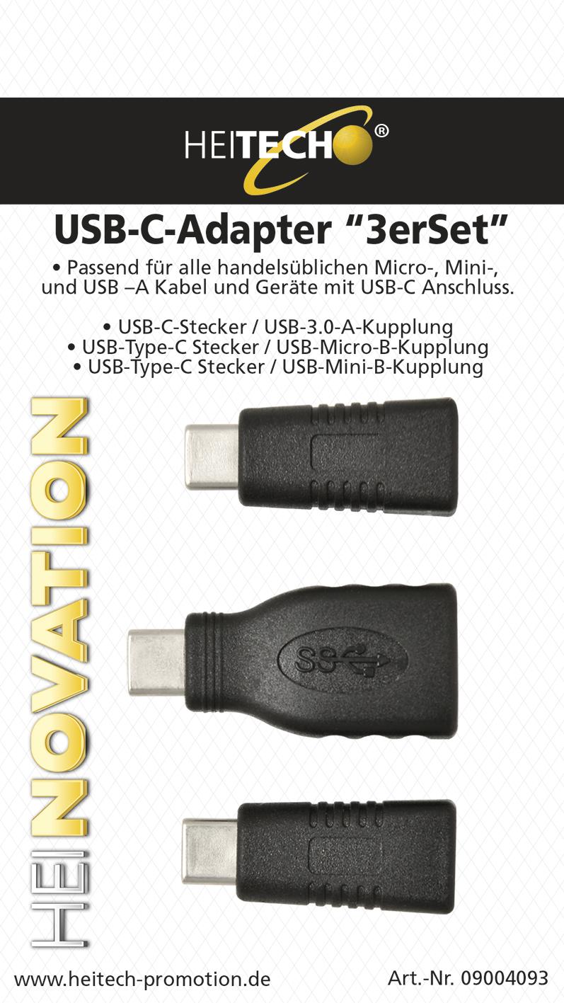 Heitech USB-C-Adapter 3er Set