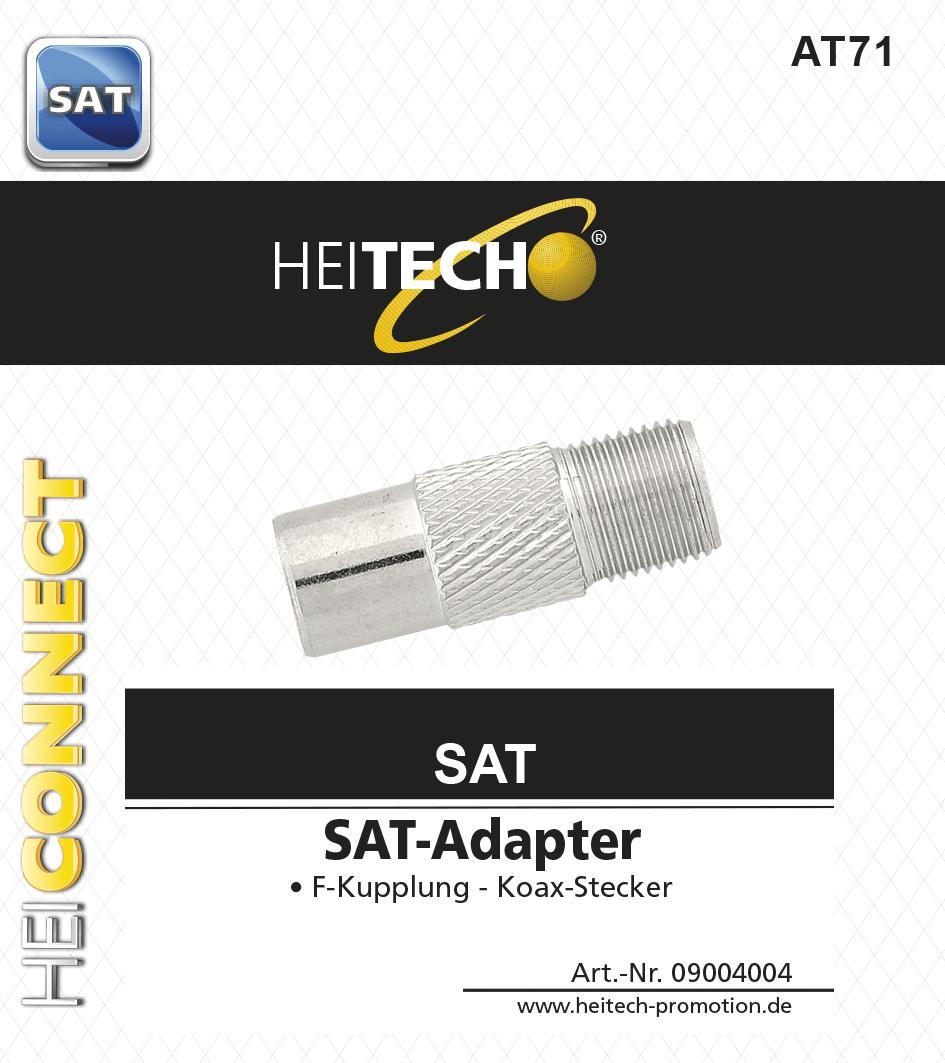 Heitech SAT-Adapter F-Kupplung/Koax-Stecker