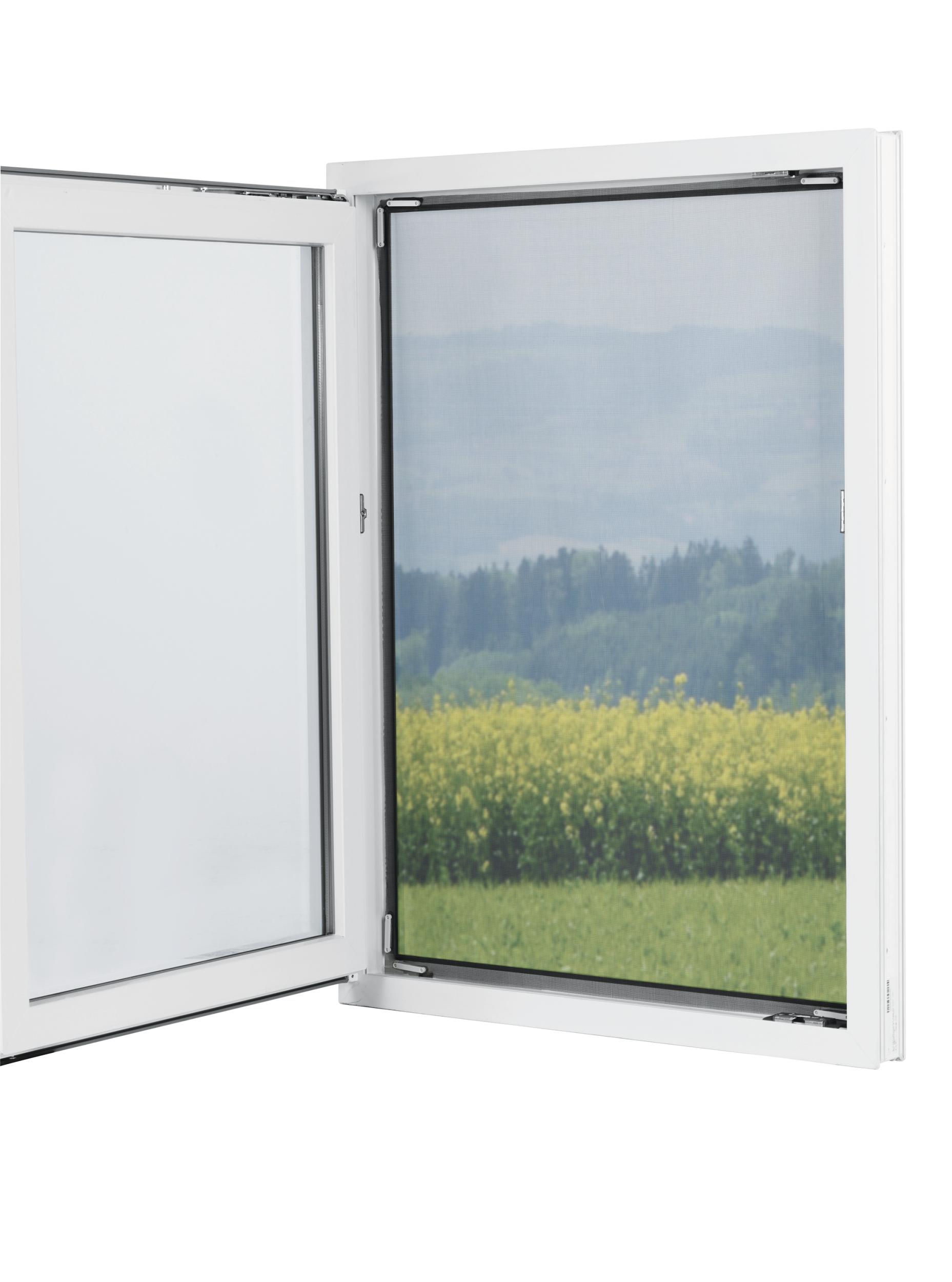 Easymaxx Moskitonetz für Fenster „Magic Klick“, mit Magnetbefestigung, luftdurchlässig und halbtransparent, 150 x 130 cm, Schwarz