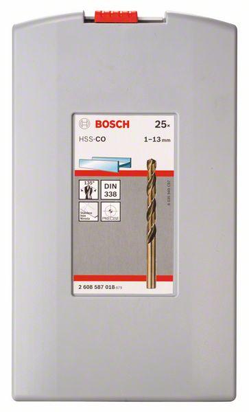 Bosch ProBox Metallbohrer-Set HSS-Co, DIN 338 (Kobaltlegierung), 1-13 mm, 25-teilig