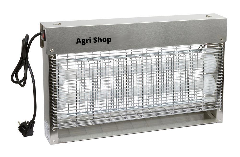 AgriShop Elektrischer Fliegenvernichter EcoKill Inox IPX4, 2 x 15 Watt