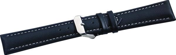 Westfalia Lederband schwarz & weiße Steppnaht 180mm lang in verschiedenen Anstoßbreiten
