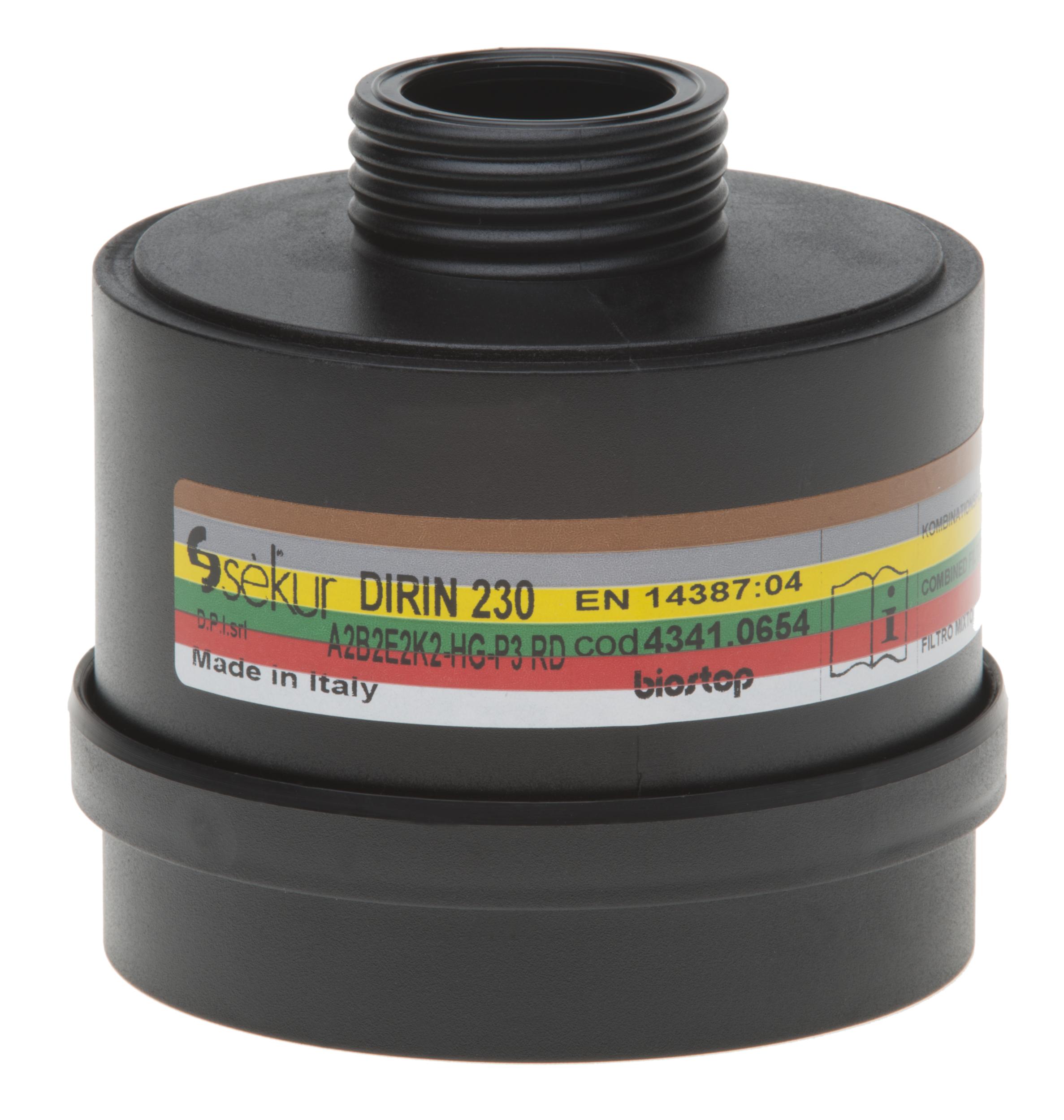 EKASTU Mehrbereichs-Kombifilter für Atemschutzmasken DIRIN 230A2E2K2 HG-P3R D