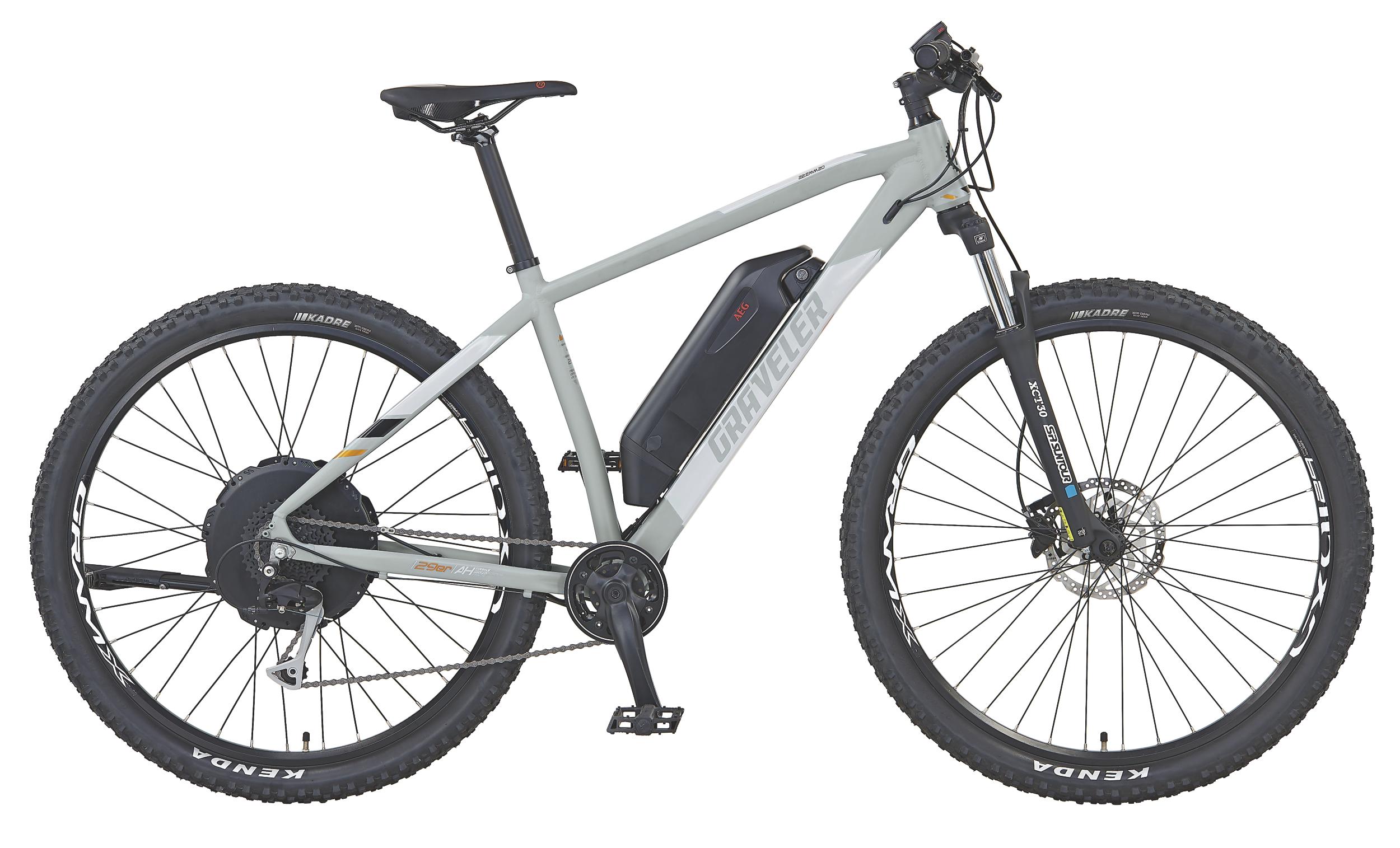 Prophete Unisex E-Bike MTB 29 Zoll, Rahmengröße 48 cm, 9-Gang Kettenschaltung, grau matt, GRAVELER 22.EMM.20