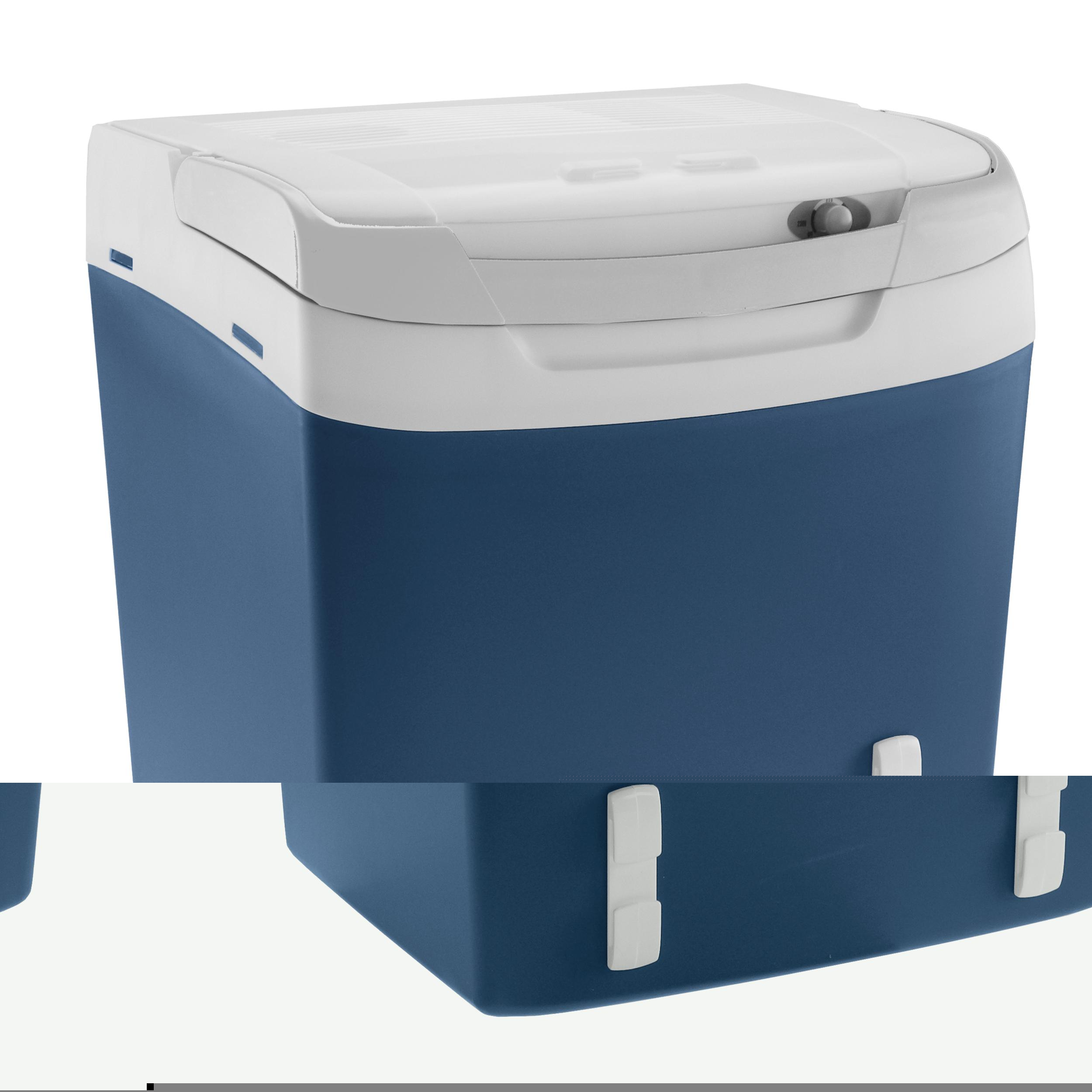 Mobicool Thermoelektrische Kühlbox mit 25 Liter Fassungsvermögen und Sicherheitsgurtfixierung, blau 12/230 V