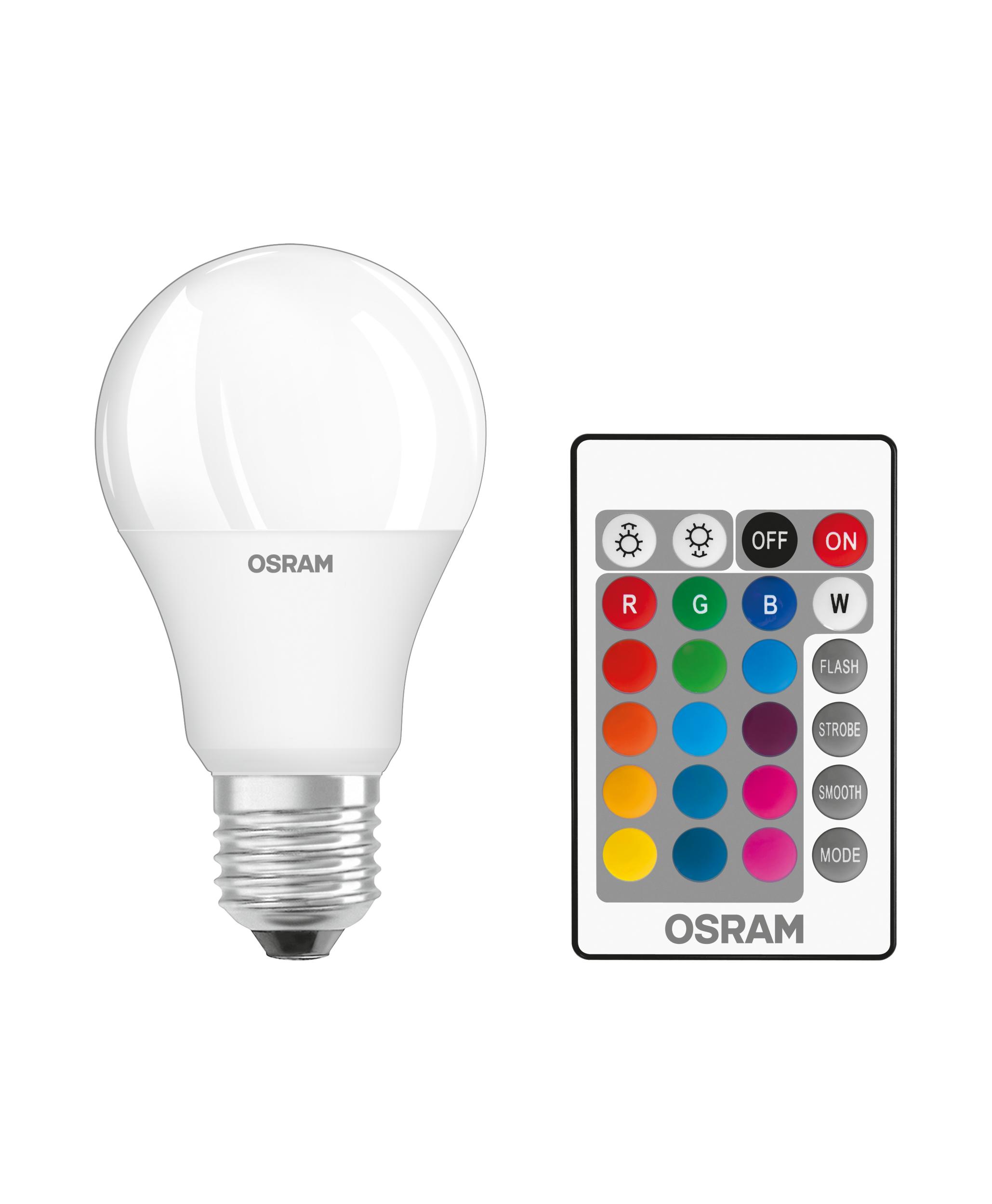 Osram LED Lampe Star mit Remote Control, 9 Watt, E27, warmweiß,RGB dimmbar