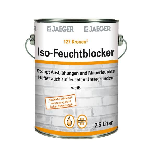 JAEGER Isolierfarbe - Feuchtblocker, weiß, 750 ml, streich- und rollfähig