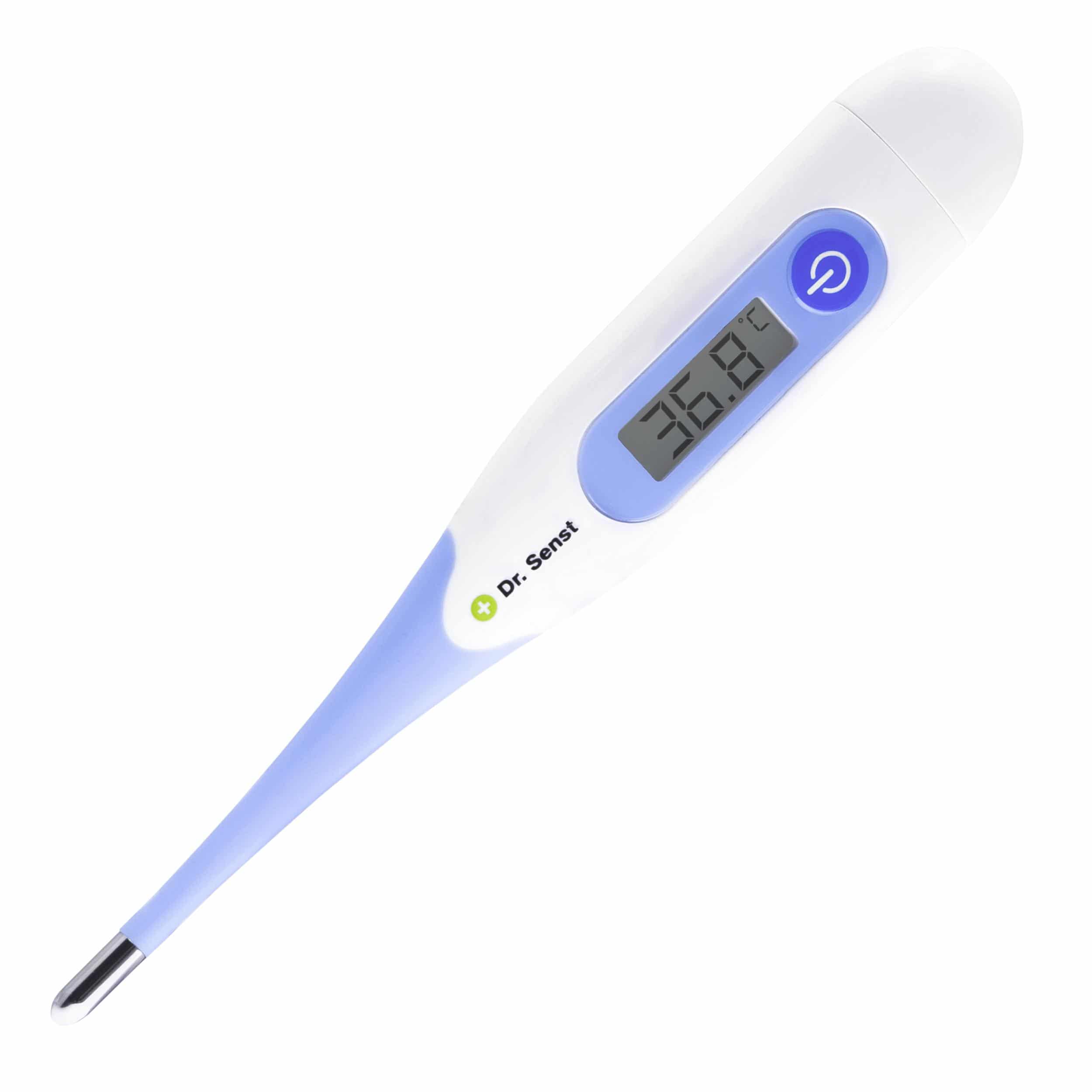 Dr. Senst Digitales Fieberthermometer mit flexibler Spitze und Fieber-Alarm
