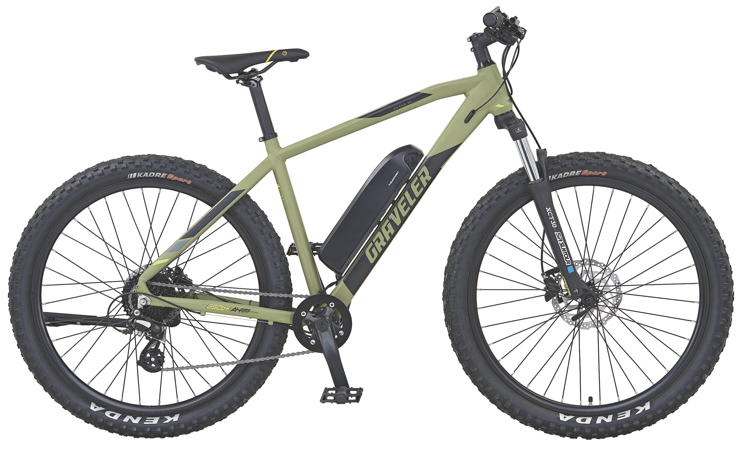 Prophete Unisex E-Bike MTB 27,5 Zoll, Rahmengröße 48 cm, 8-Gang Kettenschaltung, olivgrün matt, GRAVELER 22.ESM.20