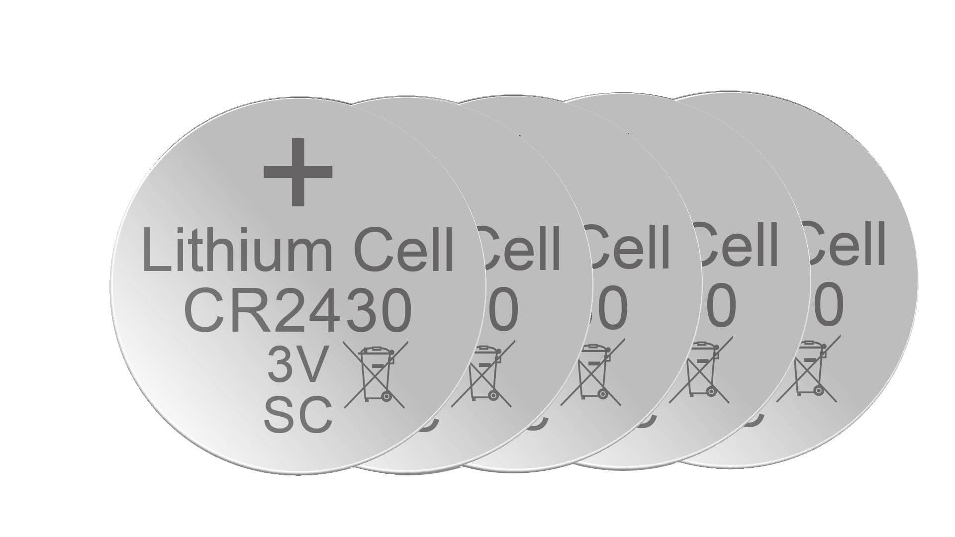 XCell Lithium Knopfzelle CR2430, 3 Volt - 5 Stück