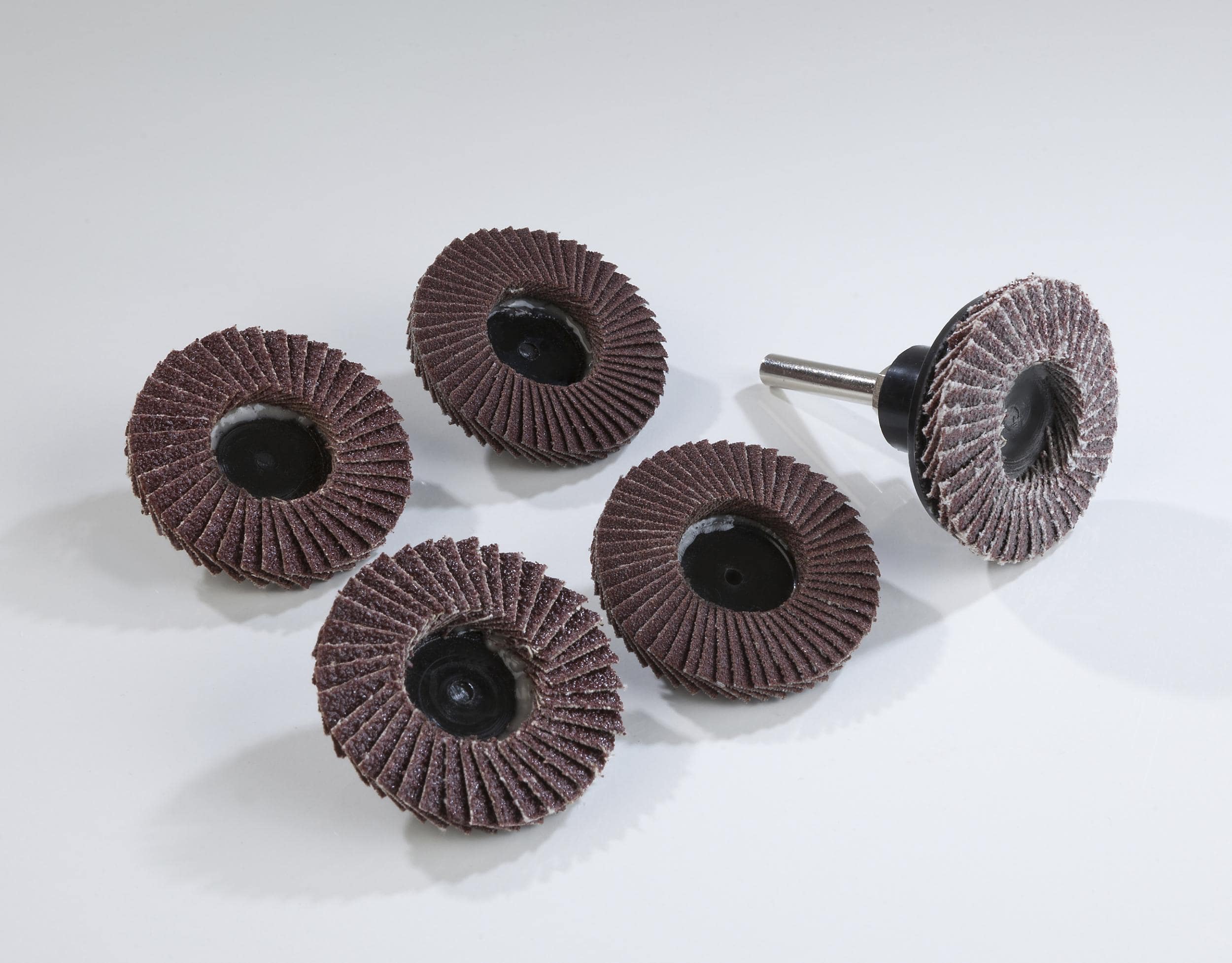 Westfalia Fächerschleifscheiben Set 5-teilig für Bohrmaschinen, Durchmesser 50 mm