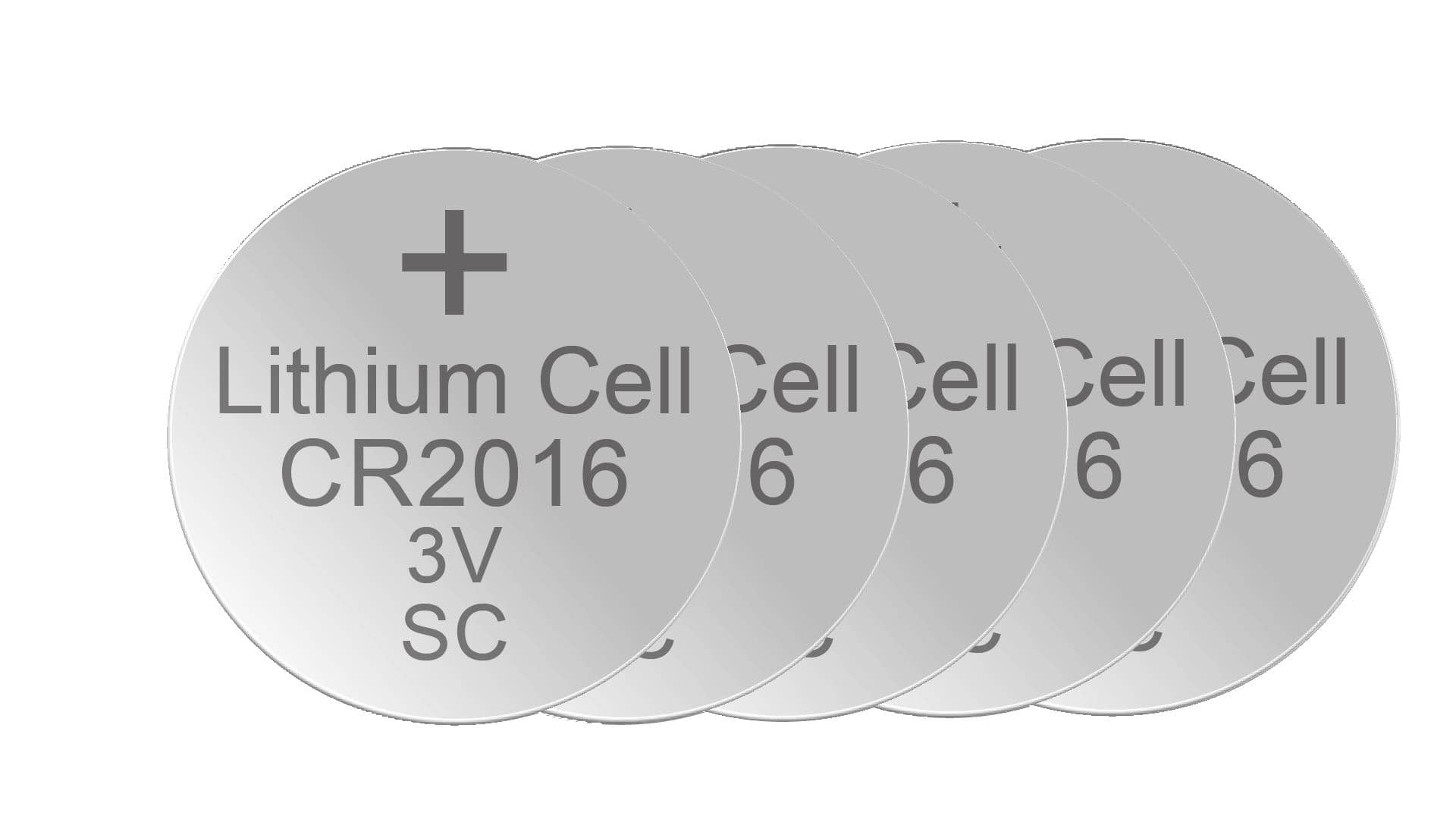 XCell Lithium Knopfzelle CR2016, 3 Volt - 5 Stück