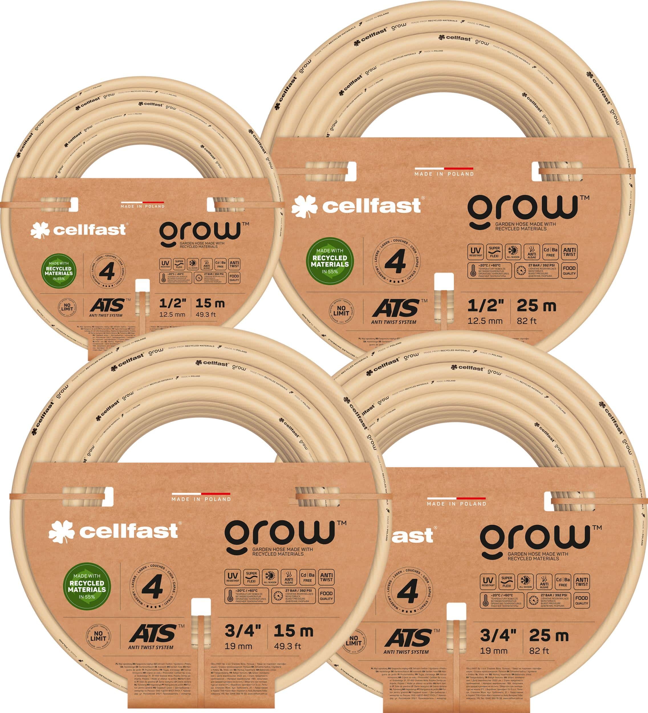 Cellfast Gartenschlauch GROW - verschiedene Ausführungen